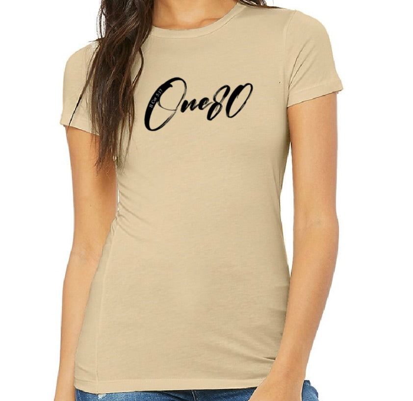 One80 Women's Slim Fit T-Shirt (Neutral Colors)