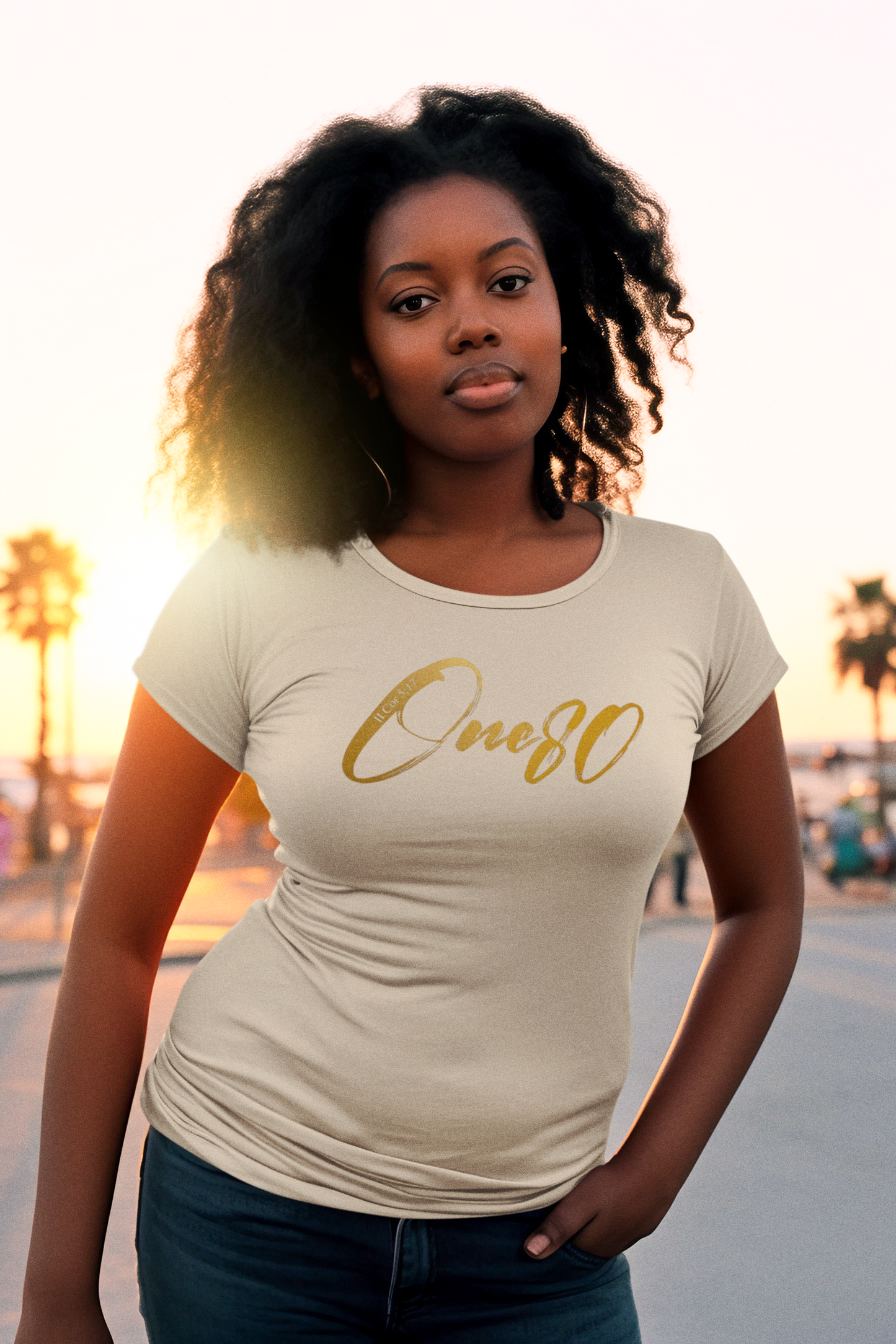 One80 Women's Slim Fit T-Shirt (Neutral Colors)