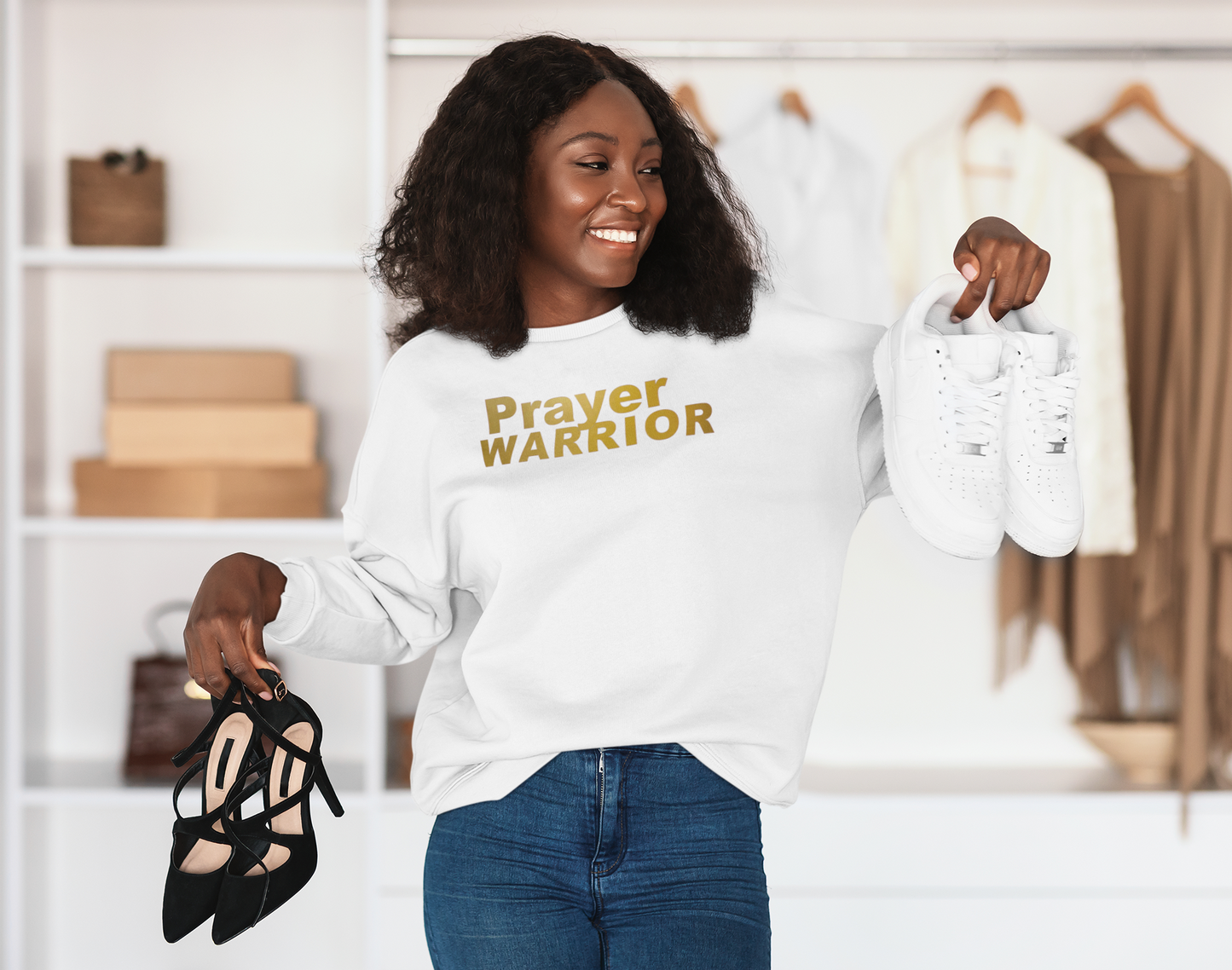 PRAYER WARRIOR Sweatshirt (Neutral Colors)
