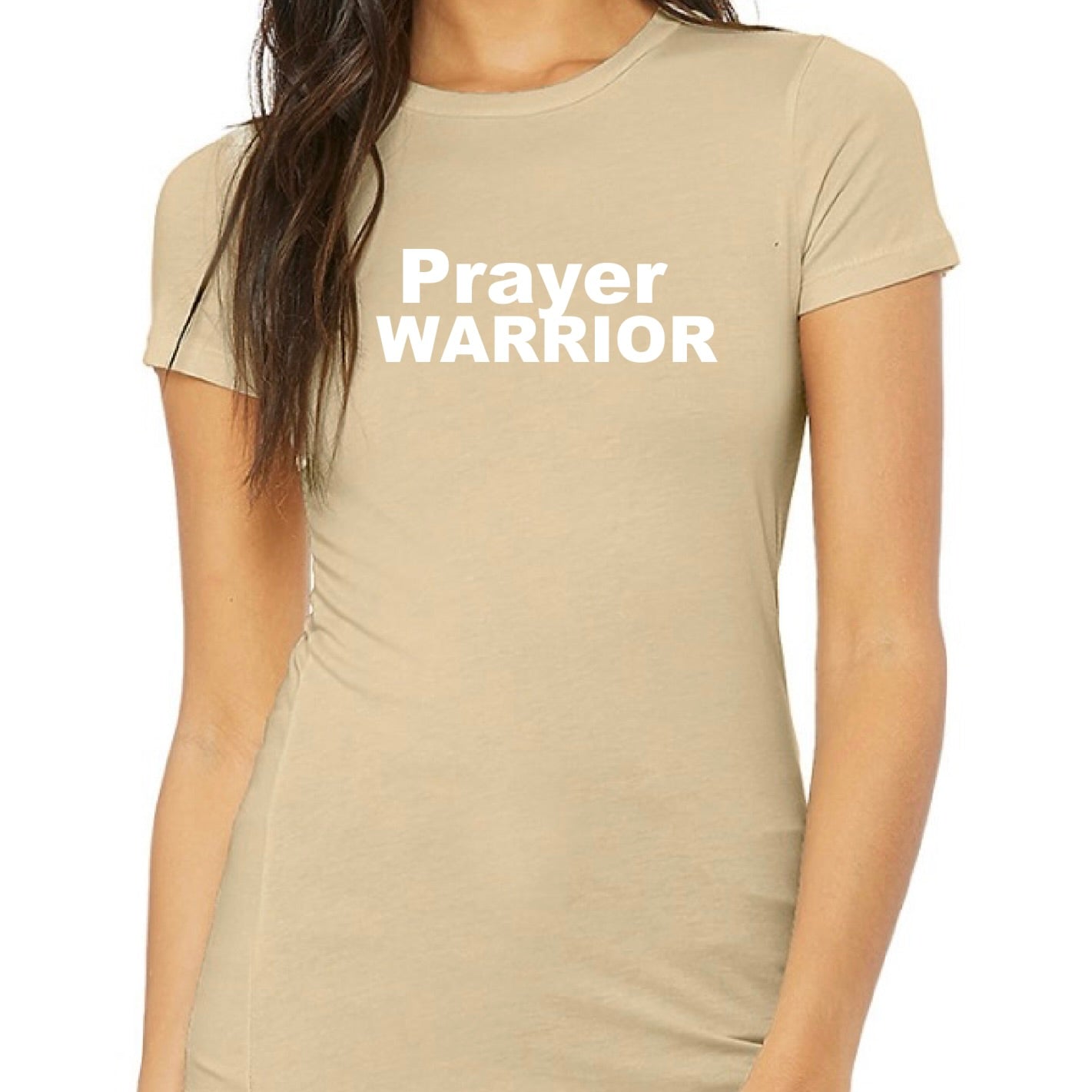 PRAYER WARRIOR Women's Slim Fit T-Shirts (Neutral Colors)
