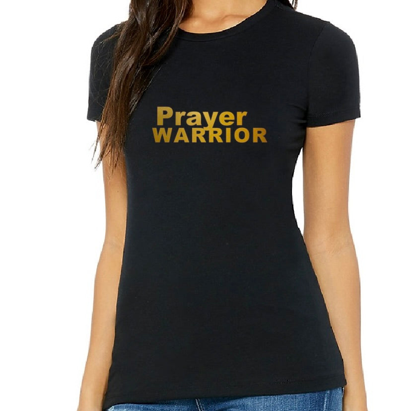 PRAYER WARRIOR Women's Slim Fit T-Shirts (Neutral Colors)