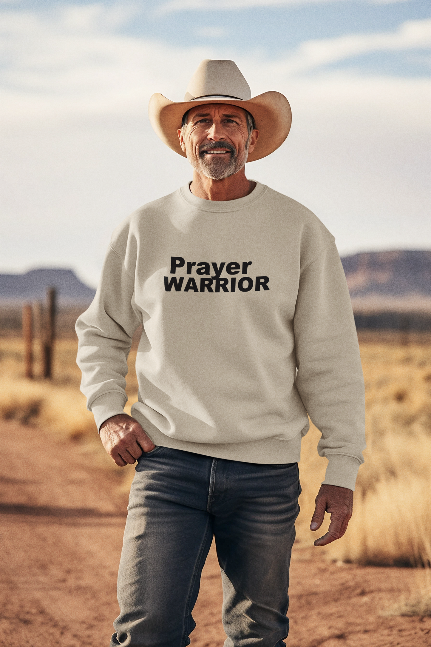 PRAYER WARRIOR Sweatshirt (Neutral Colors)